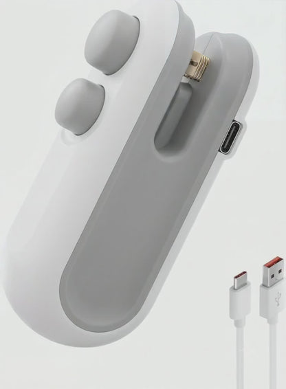 Portable Mini Sealing Machine 2 in 1 USB Rechargeable Magnetic Heat Sealer and Cutter for Bags